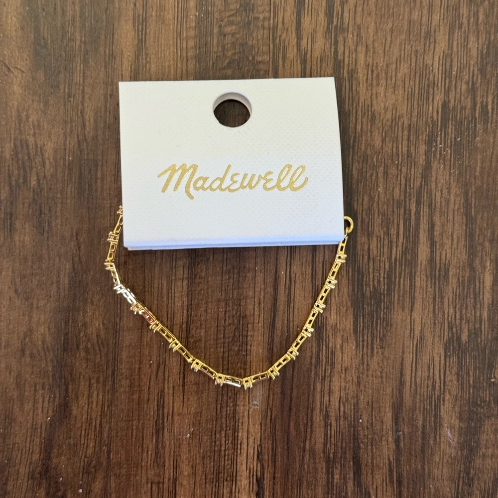 Madewell Gold bar Chain tennis Bracelet - Picture 9 of 11
